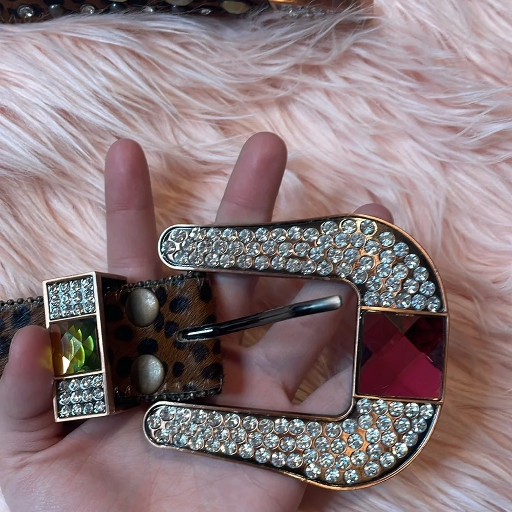 Woman’s Bling Rhinestone BB Belt Size Medium‎